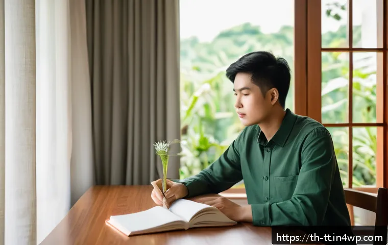 동기부여를 위한 전문가의 조언 정리 - A serene morning scene in a modern Thai home, a young Thai adult wearing comfortable casual clothes ...